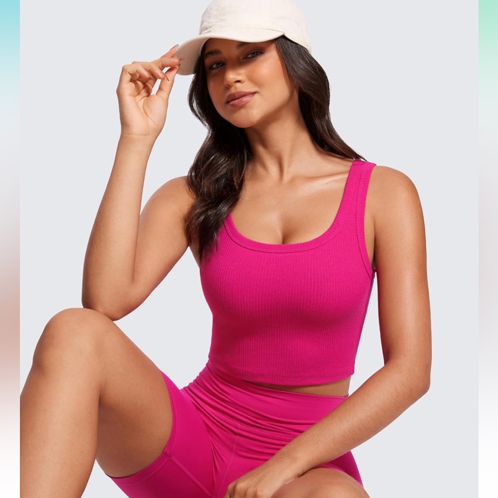 CRZ YOGA Womens Ribbed Longline Sports Bra